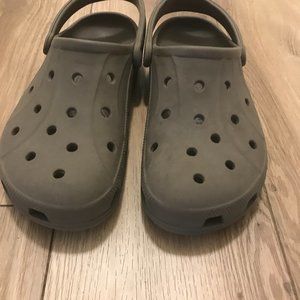 Crocs dark gray clogs women size 12/ mens size 10